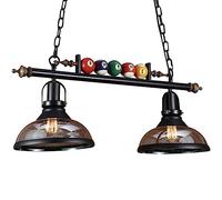 Personalidad Creativa Lámpara Colgante de Cristal de Billar Industrial Retro Metal E27 Edison Lámpara Colgante de Techo Antiguo Café Bar Lámpara de araña Iluminación Restaurante Suspensión Droplight