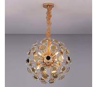 Personalidad creativa simples lámparas de dormitorio atmosféricas, G9 nórdico posmoderno salón candelabros, luces de cristal restaurante de lujo luz-dorado. 9 cabezas 50 cm