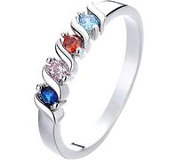 Personalidad Moda Mujer Amor Circón simétrico Propuesta de confesión para mujer Anillo de acero inoxidable Anillos de compromiso para mujer ArgentoDeft ha sido elaborado