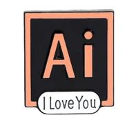 Personalidad ordenador icono puntero metal esmalte insignia PS AI Toolbar reloj de arena flecha teclado tendencia aparato, Normal, Metal no precioso