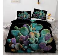 Personalidad úNica Funda Nórdica Cama 105 Cactus Juego de Funda de Edredón Microfibra 200x200 cm y Fundas de Almohada 50x75 cm Muy Suave y Transpirable