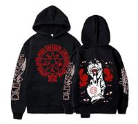 Personalidades Sudaderas Con Capucha Hellsing Ultimate Anime Imprimir Sudaderas Con Capucha Hombre Mujer Moda De Gran Tamaño Casual Sudadera Harajuku Neutral Jersey De Manga Larga XXS~4XL-Black||XXS