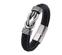 Personalised Gifts Charm Bracelet Charm, Engraved Woven Pair Bracelets Wrist Chain Stainless Steel with Magnetic Clasp, Length 16.5 cm, Faux, Without Zirconia