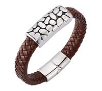 Personalised Gifts Pledge Bangle, Men's Bracelet Woven Bangle for Men Bracelet Stainless Steel with Magnetic Clasp