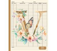 Personalised Letter V Accounts Book: Self Employed, Small Business & Sole Trader Bookkeeping and Accounting Ledger Book