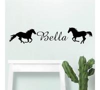 Personalised Name Stickers, Custom Name Horse Vinyl Decals, Wall Stickers Home Decor, Children House Wall Decoration Murals, Custom Stickers, Personalised Wall Art(M 43cm X 20cm)