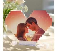 Personalised Photo Puzzle Building Brick Gift,Custom Picture Jigsaw Block,Customised DIY Valentine's Anniversary Birthday Funny Love Gifts for Him Couple Her Women Dad Christmas Fathers Wedding Frame