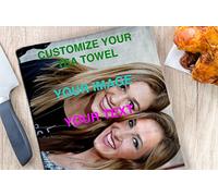 Personalised Tea Towel Paño de cocina de microfibra personalizable con tu propia foto con el logotipo de la imagen, lavable a máquina, regalo personalizado perfecto