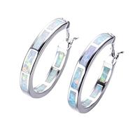 Personality Multi Color Fire Opal Earring Hoop Women Fine Jewelry