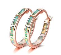 Personality Multi Color Fire Opal Earring Hoop Women Fine Jewelry