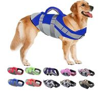 Personaliza lo que necesitas - Chaleco salvavidas para perros - Chaleco flotante para mascotas Ripstop con asa de rescate y rayas reflectantes para perros pequeños, medianos y grandes - Ideal para
