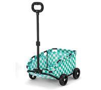 Personaliza lo que necesitas Cochecito ligero para mascotas, carrito plegable de 4 ruedas con mango giratorio de 360° para viajes y juegos al aire libre (rejilla verde)