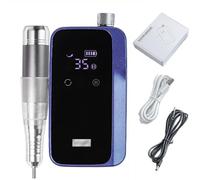 Personaliza lo que necesitas máquina eléctrica profesional de 35000 RPM con pantalla LCD, lijadora de uñas portátil recargable para uñas acrílicas y de gel (azul)