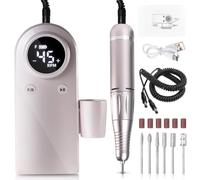 Personaliza lo que necesitas máquina profesional de taladro de uñas portátil - 45000 RPM recargable por USB molinillo de uñas con pantalla LCD y juego de manicura (C)