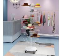 Personaliza lo que necesitas soporte independiente para sombreros, soporte de metal para pelucas o sombreros, torre de almacenamiento ajustable para gorras de béisbol, sombreros de copa (blanco, 7