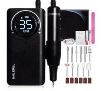 Personaliza lo que necesitas Taladro eléctrico de uñas de alta velocidad, máquina de lima de uñas recargable portátil de 35000 RPM para manicura y pedicura, juego de molinillo de uñas inalámbrico y de