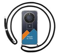 Personaliza tu Funda Colgante Transparente para Huawei Honor Magic 8 Lite 5G con Cordon Negro Dibujo Personalizada