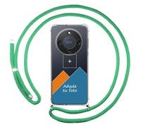 Personaliza tu Funda Colgante Transparente para Huawei Honor Magic 8 Lite 5G con Cordon Verde Agua Dibujo Personalizada