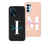 Personaliza tu Funda de Silicona Líquida para OPPO con Inicial y Nombre [Tacto Sedoso-Suave]. Carcasa Personalizable, [Protección contra Caídas](OPPO Find X3 Lite)