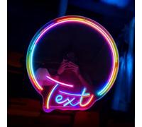Personaliza tu texto Espejo de señal de neón RGB Decoración del hogar Arte de la pared Luz para boda Dormitorio Sala de estar Vestidor Decoraciones de fiesta Alimentado por USB