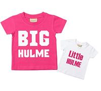 Personalizable BIG SISTER Little Sister camiseta Set Rosa camiseta de color blanco disponible en tamaños Set para bebé 0 - 6 meses a 14 - 15 años nuevo bebé hermana regalo rosa rosa Talla:Little 9-11 Years Big 9-11 Years