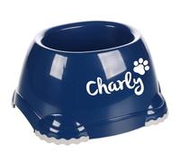 Personalizable comedero para Perro Leno Classic de plástico 700 ml Azul - Antideslizante & Apto para lavavajillas - para Perros de Orejas largas - Personalizado con Nombre - Petslino