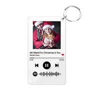 Personalizable impreso acrílico canción placa música Spotify llavero 5 cm × 8 cm regalo del día de San Valentín (2 piezas)