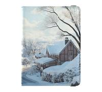 Personalizable The Snow-covered Town - Portatarjetas de cuero para pasaporte y tarjeta de vacunación, organizador de documentos, accesorios ligeros, La ciudad cubierta de nieve, 1 size