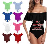 Personalizada Bañador para Mujer, Traje de baño Personalizado con estampads de Foto Divertida, Texto o Nombre, bañador de una Pieza Personalizado con Control de Abdomen, Cintura Alta,