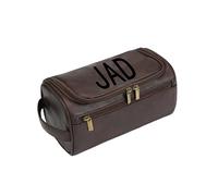 Personalizada de Cuero Neceser Nombre Grabado Personalizado Bolsa de Viaje de Cuero Dopp Kit de Gran Capacidad Bolsas de Aseo para papá Artículos de Aseo de Afeitar Grooming Regalo Día del Padre