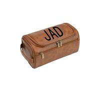 Personalizada de Cuero Neceser Nombre Grabado Personalizado Bolsa de Viaje de Cuero Dopp Kit de Gran Capacidad Bolsas de Aseo para papá Artículos de Aseo de Afeitar Grooming Regalo Día del Padre