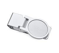 Personalizada Grande Ancha Fuerte Círculo Redondo Simple Doblar Con Bisagra Estilo Hombres Clip Para Dinero Tarjetero Para Hombres Adolescentes Padre Plata Tono Acero Inoxidable Personalizable