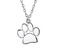 Personalizada Inicial Alfabeto A-Z Dainty Perro Gato Mascota Gatito Cachorro Impresión De La Pata Collar De Animales Joyería Para La Mujer Adolescente Pulido .925 Plata Esterlina Con Cadena De