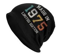 Personalizada Nacida en 1975 Bonnet Femme Hip Hop Knitting Hat For Men Women Winter Warm Made in 1975 Regalo 45 Cumpleaños Gorros Gorros