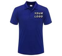 Personalizada Verano Moda Hombres Mujeres Polo Manga Corta Impresión Personalizada Logo Camisa Casual Top Royal Blue,XL
