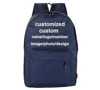 Personalizado Añadir Nombre Logo Letra Número Escuela Bolsa Personalizada Imprimir Niño Niña Mochila Adolescentes Estudiante Lienzo Mochila Color5,46 * 32 * 16cm