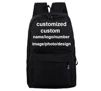 Personalizado Añadir Nombre Logo Letra Número Escuela Bolsa Personalizada Imprimir Niño Niña Mochila Adolescentes Estudiante Lienzo Mochila Color3,46 * 32 * 16cm