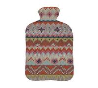 Personalizado Bolsa de agua caliente caucho forro polar 2 litros Botella De Agua De Gran Capacidad Una botella con un colorido suéter Ganchillo Boho [092]