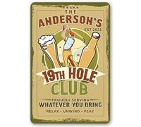 Personalizado - Club de golf del hoyo 19 metal wall signs Métal Rétro pour 12x8 inch/30x20cm