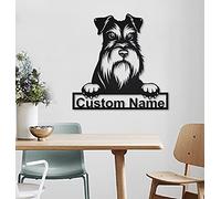 Personalizado del cartel del de madera del perro del Schnauzer miniatura | Letrero de de madera Schnauzer miniatura personalizado | Animal divertido | Regalo del día del padre | Regalo de mascotas