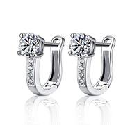 Personalizado en forma de U pendientes de diamante pendientes de plata Stud Clear Ear Stud joyería espumosa para las mujeres muy práctico y popular Diseño práctico y duradero