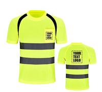 Personalizado Impreso de Alta Visibilidad Camisetas Logotipo Personalizado Reflectante de Seguridad Trabajo Camisas (Amarillo, S)