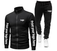 Personalizado Logotipo Otoño Hombre Chándal Traje Cremallera Sudadera con Capucha + Pantalones Conjunto De 2 Piezas Personalizar Jogging Deportes Conjunto Gimnasio Ropa Deportiva Color2,L