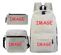 Personalizado Mochila DIY Tu Cualquier Quieres Logo Foto Texto Mochila Escolar Estudiante Niño Niña 3 Piezas/Sets Hombro Bolsas para Niños Regalo 3pcs1,29 * 16 * 42cm