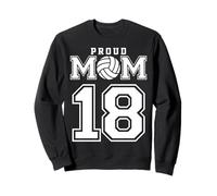 Personalizado Orgulloso Voleibol Mamá Número 18 Mujeres Personalizadas Sudadera