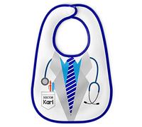 Personalizados Baberos para bebé, baberos impermeables para niños con cierre de hook and loop tape, ideal para niños y niñas de 1-3 años, 100% poliéster, lavable a máquina, diseño Doctor [096]