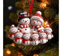 Personalizados para el árbol de Navidad 2025 Adornos Personalizados con Familia de Muñecos de Nieve Adornos Navideños de Jengibre para Miembros de la Familia Padres e Hijos (2-8 Nombres)