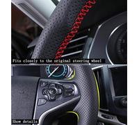 Personalizar La Piel De Microfibra DIY Para VW Passat B6 Para Golf 5 Mk5 Para Jetta Para Tiguan 2007-2011 Protector Para Volante Coche Costura mano(rojo)