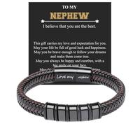 Personalizar regalos únicos para hombres, regalos para niños, pulseras de cuero para hombres, regalo para él, Navidad, Día del Padre, Día de Acción de Gracias, regalo de cumpleaños, vacaciones