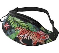 Personalize Fanny Pack Hip Bum Bolsas para Deportes al Aire Libre Senderismo Exótico Tigre Cebra Flamingo Riñonera con Correas, Como se muestra en la imagen, Talla única, moda